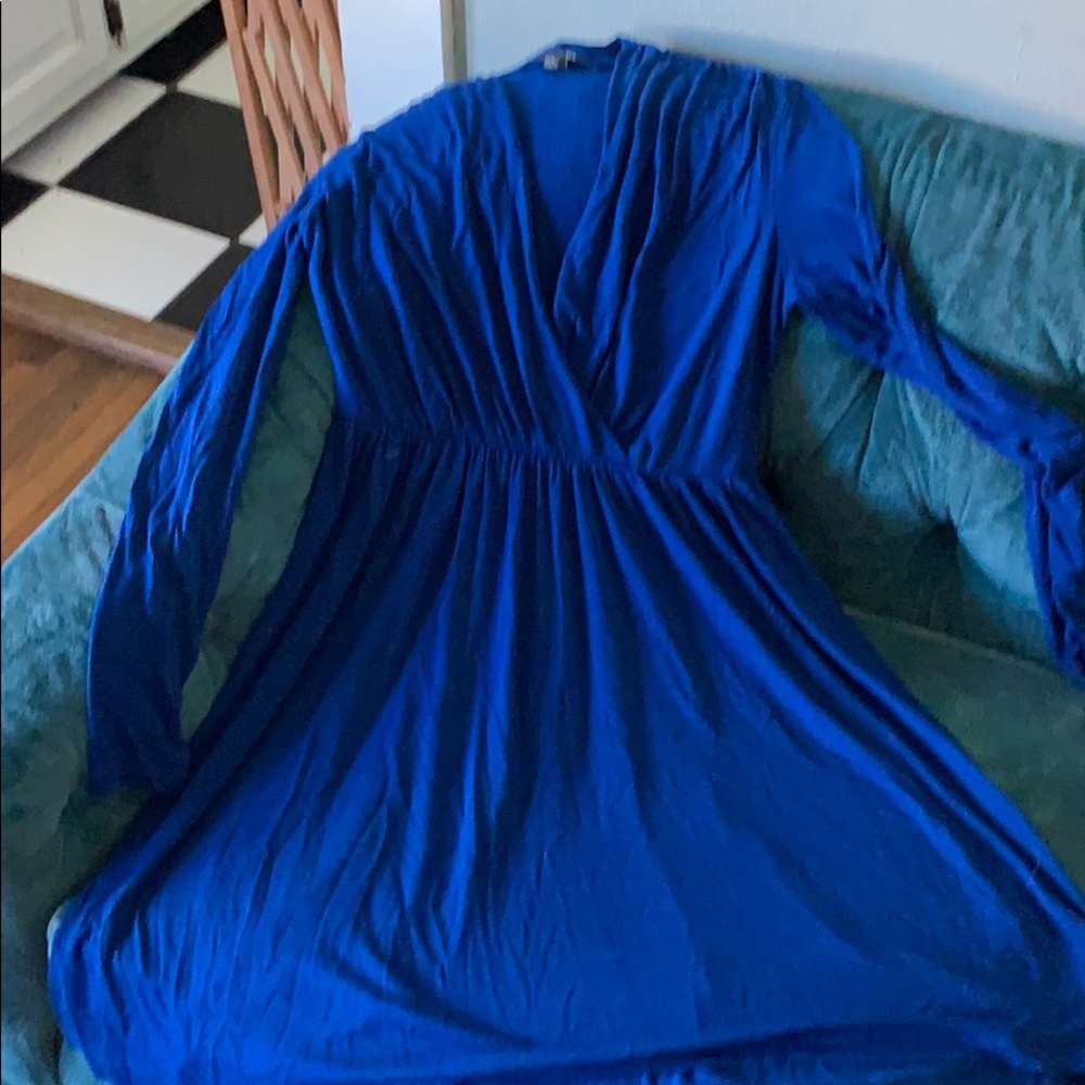 2/$15 Dark blue faux wrap dress